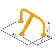 Arceau de parking haute visibilité jaune - verrouillage automatique - acier zingué avec bandes réfléchissantes et bagues anti-frottement_1
