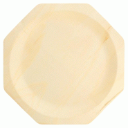 Assiette octogonale bois de peuplier Ø26x2,2cm - par 50