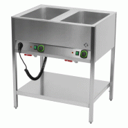 Bain marie stationnaire électrique GN 2-1/1 commande sur le côté long avec étagère basse RM - BMSD 2120 - RM Gastro - 0615402763578