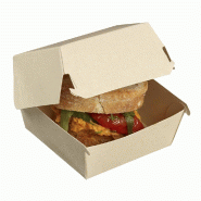 Boite burger fibre de bambou mini format 9x8,5x5cm - par 400