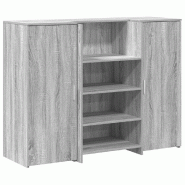 Bureau de réception sonoma gris 135x50x103,5 cm bois ingénierie Modèle Atlas Infinite Line - 8721158629630