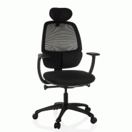 Chaise de bureau / chaise pivotante RI-COVER  maille / tissu noir hjh OFFICE - noir polyester 601013