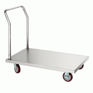 Chariot de service - plateau en acier inoxydable - charge utile 200 kg - roues fixes et dirigeables Chariot de service - plateau en acier inoxydable - charge utile 200 kg - roues fixes et dirigeables