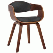 Décoshop26 - Chaise de salle à manger design scandinave en PVC noir et structure en bois foncé 10_0001908 - noir 3000250732680 Décoshop26 - Chaise de salle à manger design scandinave en PVC noir et structure en bois foncé 10_0001908 - noir 3000250732680