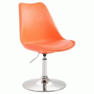Décoshop26 - Chaise de salle à manger x1 pivotante hauteur réglable en plastique orange et pied trompette en métal chromé 10_0003781 - 3000251766356 Décoshop26 - Chaise de salle à manger x1 pivotante hauteur réglable en plastique orange et pied trompette en métal chromé 10_0003781 - 3000251766356