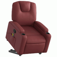 Fauteuil inclinable de massage Rouge bordeaux Similicuir Modèle Terlonara - 8721012169296