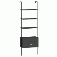 Helloshop26 - Bibliothèque étagère murale avec 4 étagères ouvertes 60 x 30 x 184 cm rangement pratique et design moderne en bois MDF 20_0010753 -