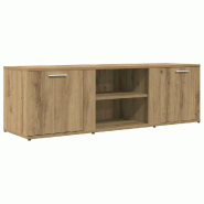 Helloshop26 - Meuble TV moderne avec rangement 120 x 34 x 37 cm grande stabilité finition mate en bois d'ingénierie chêne artisanal 02_0050700 - Bo