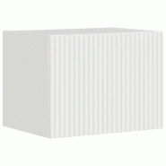 Helloshop26 - Meuble TV mural moderne avec étagères cubiques 60 x 31 x 29 cm design épuré en bois d'ingénierie blanc brillant 02_0054877 - blanc