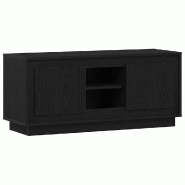 Helloshop26 - Meuble TV rectangulaire fonctionnel avec rangement et étagères 102 x 35 x 45 cm en bois d'ingénierie noir 02_0052733 - noir Bois mass