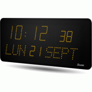 Horloge LED Style II 10S Date, alimentation 230V, Radio ALS et DCF, LED jaune - BODET