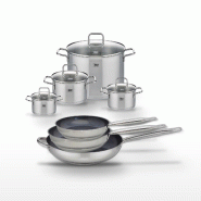 Lot de 3 Poêles 24/28/32cm Elo Profi Therm Platinum et 4 Faitouts Elo Citrin - gris inox 3176239953541
