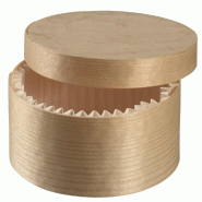 Mini boite ronde avec couvercle bois naturel et papier cuisson 170ml - par 200
