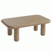 Oviala Business Table basse rectangulaire 100 cm en MDF effet laqué taupe - gris 114304