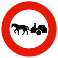Panneau d'interdiction B9C - Accès interdit aux véhicules à traction animale - Normes NF et CE Panneau d'interdiction B9C - Accès interdit aux véhicules à traction animale - Normes NF et CE