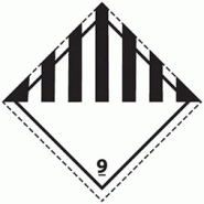 Plaque-étiquette de danger, 30×30 cm, acier galva, classe 9 - 46396 Plaque-étiquette de danger, 30×30 cm, acier galva, classe 9 - 46396