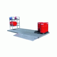 Plateforme de rétention galvanisée – robuste, anti-corrosion, capacité 280L, charge max 5000kg Plateforme de rétention galvanisée – robuste, anti-corrosion, capacité 280L, charge max 5000kg