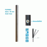 Potelet bombé en INOX ø 76 "anti-chocs" AUGUSTAFLEX avec amovibilité