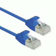 ROLINE Cordon DataCenter U/FTP Cat.6A (Classe EA), LSOH, slim, bleu, 0,15 m_0