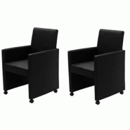 VidaXL Chaises à manger lot de 2 noir similicuir Modèle Nova Ovale - 60346