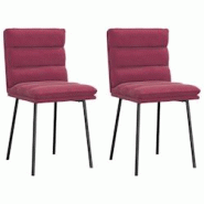 VidaXL Chaises à Manger Lot De 2 Rouge Bordeaux Velours - rouge 4101287 VidaXL Chaises à Manger Lot De 2 Rouge Bordeaux Velours - rouge 4101287