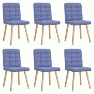 VidaXL Chaises à Manger Lot De 6 Bleu Jean Tissu - bleu 8721158569165 VidaXL Chaises à Manger Lot De 6 Bleu Jean Tissu - bleu 8721158569165