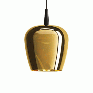 Zafferano Lampe à suspension Bilia 230V LED 8W 2700K Verre borosilicaté Noir et Or Antique design en cloche moderne haute efficacité CRI 90 - doré