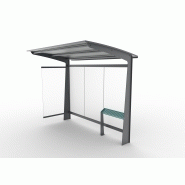 Abri bus tub / structure en acier / bardage en verre trempé / avec banc assis-debout / 300 x 178.8 cm_1