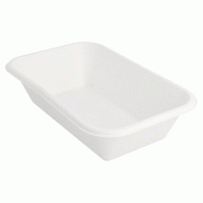 Barquette bagasse blanche 950cc 21,5x14x5,2cm - par 600