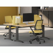 Bureau individuel en bois blanc Elise+ - pieds en forme de L - largeur 80 à 180 cm - plusieurs finitions disponibles Bureau individuel en bois blanc Elise+ - pieds en forme de L - largeur 80 à 180 cm - plusieurs finitions disponibles