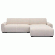 Canapé d'angle réversible 292cm Wallis Velours côtelé Beige - beige 3327480077146