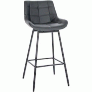 CLP Tabouret de bar Weston Pivotant Gris/Similicuir - gris polyester 321485 CLP Tabouret de bar Weston Pivotant Gris/Similicuir - gris polyester 321485
