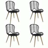 Décoshop26 - Lot de 4 chaises de salle à manger cuisine noir Rotin naturel CDS021792 - noir 3000017011539 Décoshop26 - Lot de 4 chaises de salle à manger cuisine noir Rotin naturel CDS021792 - noir 3000017011539