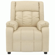 Fauteuil inclinable Crème Tissu Modèle Jervella - 8720287142522