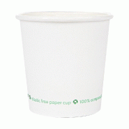 Gobelet boisson chaude Feel Green 100% compostable carton blanc 7cl - par 1000