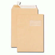 GPV Boîte de 250 pochettes Everyday kraft brun 229x324/C4, 90 g/m², avec fenêtre 100x50 à 20/52, adhésives avec bande - 3250650042784