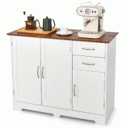 Helloshop26 - Buffet cuisine meuble bas 100 x 40 x 78 cm grand espace rangement épuré moderne en MDF blanc 20_0010795 - blanc Bois manufacturé 3000