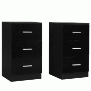 Helloshop26 - Lot de 2 classeurs de dossier 37,1 x 34,2 x 66,5 cm rangement pratique finition noire style contemporain 20_0012515 - noir métal 300022