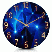 IvoQ Horloge Murale Silencieuse - 30 cm - Design Bleu Élégant et Apaisant - verre 8721161176701