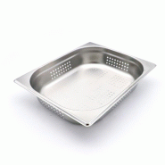 Maxima Récipient gastronorm - 1/2 GN - profondeur 6,5 cm - acier inoxydable - perforé – 32.5 × 26.5 × 6.5 cm - AKS-09367611