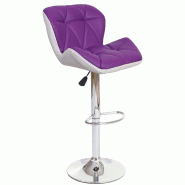 Mendler Tabouret de bar HWC-A92, chaise de bar tabouret de comptoir, hauteur réglable similicuir ~ lilas - violet matière synthétique 74256