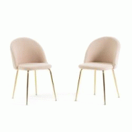 RATTATAN Lot de 2 chaises en tissu teddy d’intérieur, pieds en métal, rembourrées pour cuisine, salle à manger, bar ou restaurant – Sara Teddy RATTATAN Lot de 2 chaises en tissu teddy d’intérieur, pieds en métal, rembourrées pour cuisine, salle à manger, bar ou restaurant – Sara Teddy