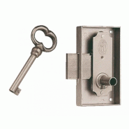 Serrure de bibliothèque 526 largeur 50mm axe 30mm droite finition brossé avec 1 clé - devismes - 3526130 - 396564