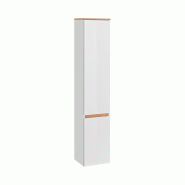 STELLAMEUBLES Colonne haute 35 cm 2 portes – Blanc et Chêne Doré – PLATINUM - 5907611648223