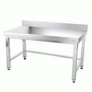 Table de travail en inox soubassement 1500 x 600 mm adossée avec renfort PREMIUM / GOLDINOX - inox 3701770803279 Table de travail en inox soubassement 1500 x 600 mm adossée avec renfort PREMIUM / GOLDINOX - inox 3701770803279