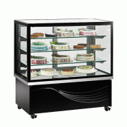 Tecfrigo Vitrine aluminium positive ventilée 550 Litres 2 portes coulissantes vitrées, noire, sur roulettes, 530 W, 220 V - MONO - noir 3666562009980