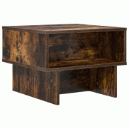 VidaXL Table basse Chêne fumé 48 x 46 x 35 cm Bois d'ingénierie Modèle Atlas Edge Élite - 8000232