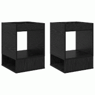 VidaXL Table d'appoint 2 pcs Chêne noir 40 x 40 x 56 cm Modèle Flex Balcon Élite - 890947