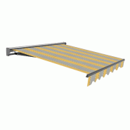 WASABI Store banne motorisé 4x2,5m Jaune Polyester – Télécommande – Semi-Coffre – Toile Protection Solaire UV – Structure en Aluminium - ja