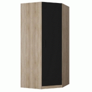 ARMOIRE D'ANGLE DRESSING KEY  CHÊNE 1 PORTE NOIR MAT 100 X 100 CM